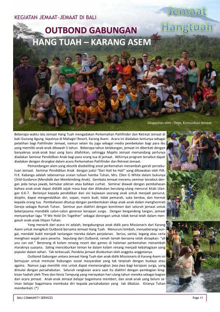 VOLUME 1, NO. 6, AGUSTUS 2010 - Bali Community Services