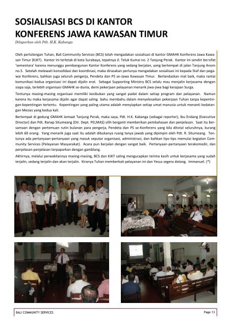 VOLUME 1, NO. 6, AGUSTUS 2010 - Bali Community Services