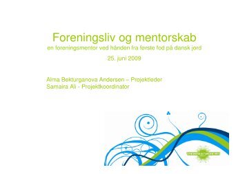 Foreningsliv og mentorskab - Ny i Danmark