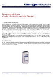 Montageanleitung fÂ¨ur den Heizkostenverteiler Siemeca