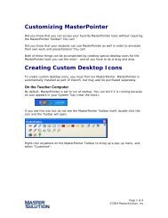 Customizing MasterPointer