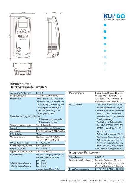 Download Prospekt Kundo Funksystem - Messtechnik Gengenbach