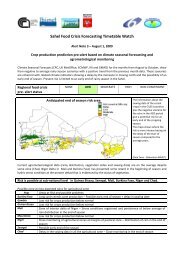 Sahel Food Crisis Forecasting Timetable Watch - Ibimet - Cnr