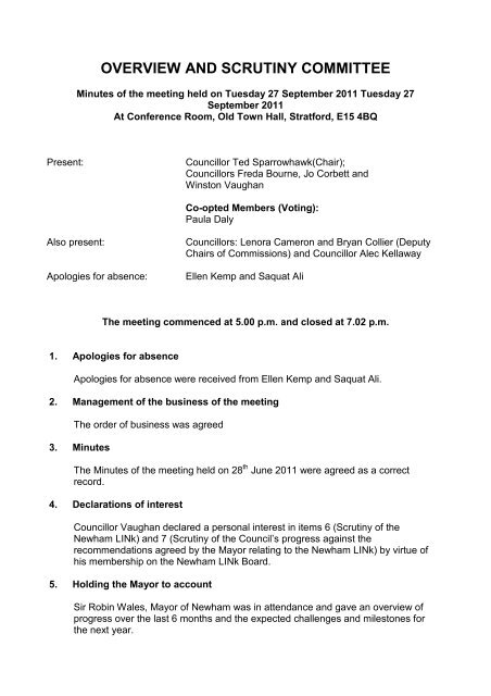 Overview And Scrutiny Committee Meetings Agendas Overview And Scrutiny Committee Meetings Agendas