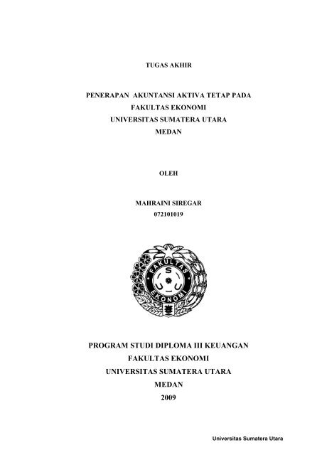 tugas akhir - USU Institutional Repository - Universitas Sumatera Utara