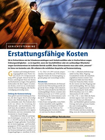 Erstattungsfähige Kosten - Kasten & Pichler Rechtsanwälte