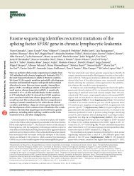 Exome sequencing identifies recurrent mutations of the splicing ...