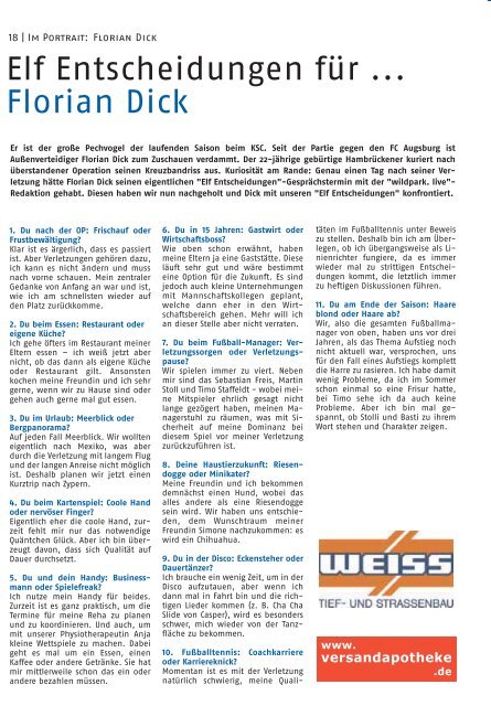 Saison 2006/07, Ausgabe 6/2007, 15. April - Karlsruher SC