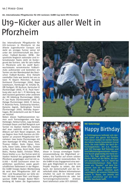 Saison 2006/07, Ausgabe 6/2007, 15. April - Karlsruher SC