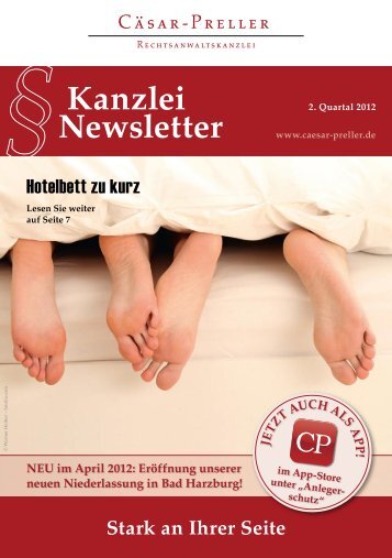 Kanzlei Newsletter - Rechtsanwaltskanzlei Cäsar-Preller