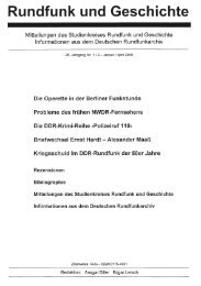 2000, 26. Jahrgang (pdf - Studienkreis Rundfunk und Geschichte