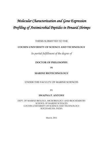 Molecular Characterization and Gene Expression Profiling ... - CUSAT