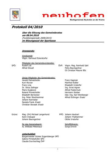 2009-2015_4.GR_Sitzung (375 KB) - .PDF - Gemeinde Neuhofen