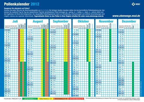 Pollenkalender 2012 - Freie Universität Berlin