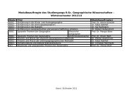 Modulbeauftragten im B.Sc. Geographische Wissenschaften und M