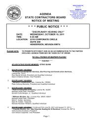 PUBLIC NOTICE - Nevada State Contractors Board