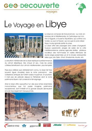 Téléchargez notre catalogue Libye (pdf)