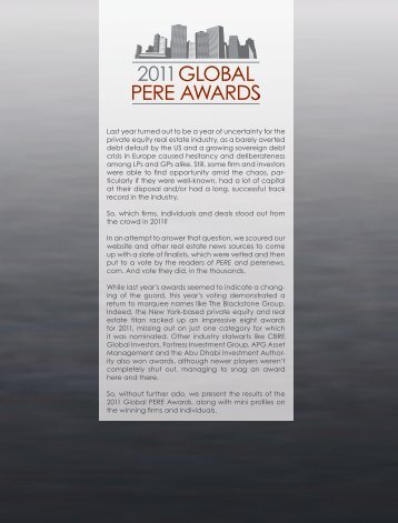 2011 Global PERE Awards