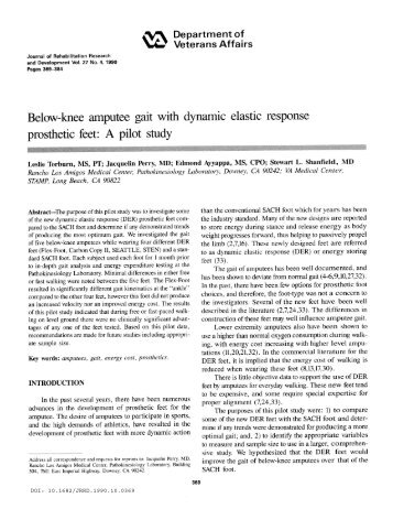 Below-knee amputee gait with dynamic elastic response prosthetic ...