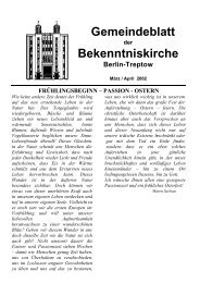 Gemeindeblatt Bekenntniskirche