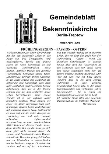 Gemeindeblatt Bekenntniskirche