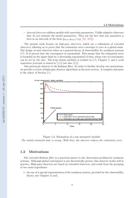 Adaptative high-gain extended Kalman filter and applications