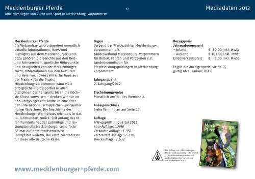 Rathmann Verlag Mediadaten 2012 PFERD+SPORT Der Trakehner ...