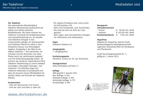 Rathmann Verlag Mediadaten 2012 PFERD+SPORT Der Trakehner ...