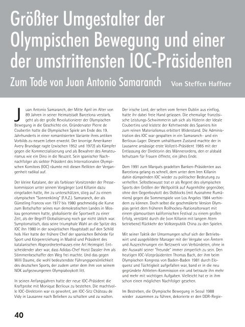 Ausgabe 3/2010 - Deutsche Olympische Gesellschaft