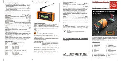 Anleitung - GEO-Feinmechanik GmbH