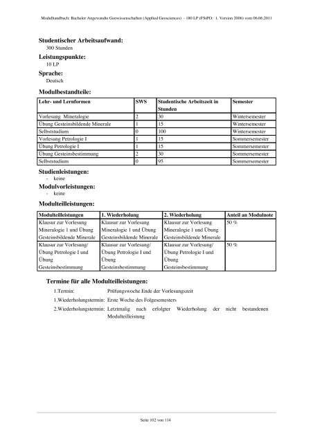 Modul: Systematik und Prozesse der Mineralogie und Petrologie