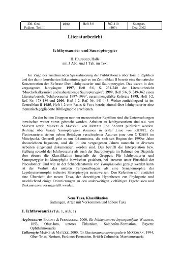 Ichthyosaurier und Sauropterygier - Martin-Luther-Universität Halle ...