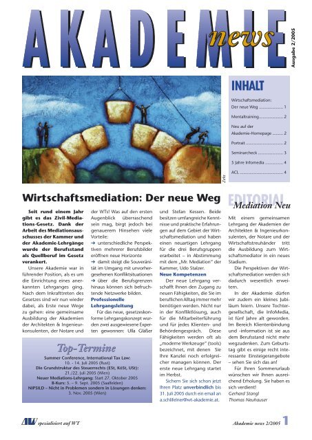 Ausgabe 2/2005 - WT-Akademie