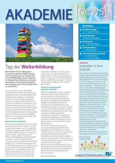 Ausgabe 1/2010 - WT-Akademie