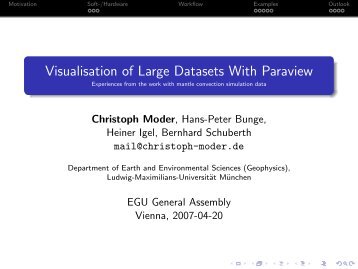 Visualisation of Large Datasets With Paraview - Experiences from ...