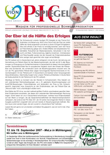 Der Eber ist die Hälfte des Erfolges - PIC Deutschland GmbH