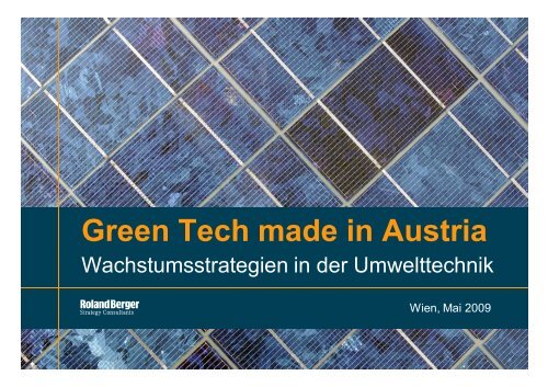 Green Tech made in Austria - Roland Berger