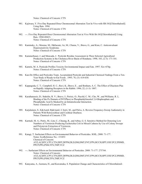 APPENDIX H - Bibiliography of ECOTOX Open Literature - US ...