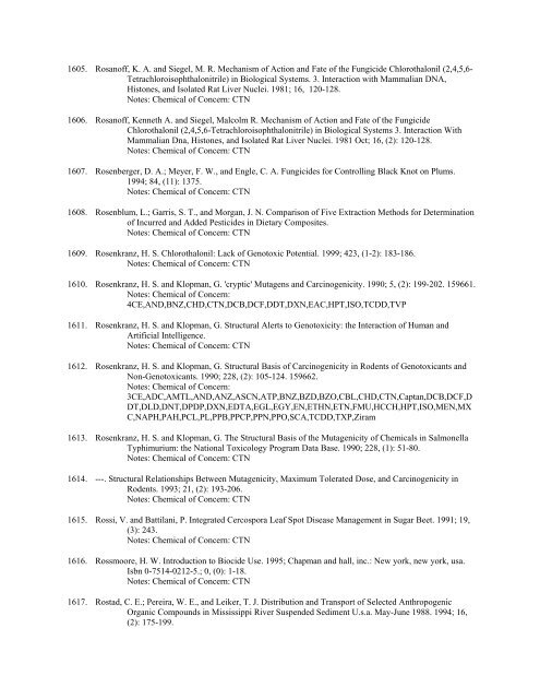 APPENDIX H - Bibiliography of ECOTOX Open Literature - US ...