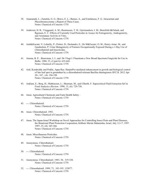 APPENDIX H - Bibiliography of ECOTOX Open Literature - US ...