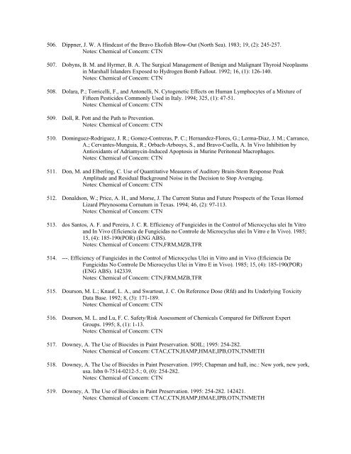 APPENDIX H - Bibiliography of ECOTOX Open Literature - US ...