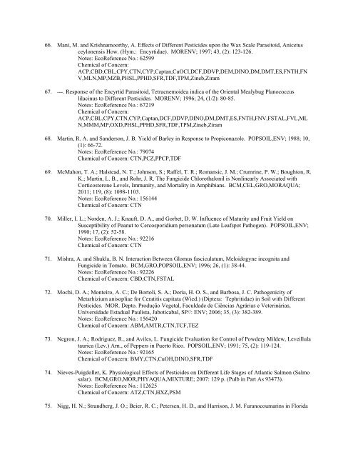 APPENDIX H - Bibiliography of ECOTOX Open Literature - US ...