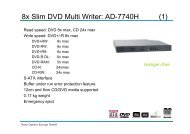 8x Slim DVD Multi Writer: AD-7740H (1) - Sony Optiarc