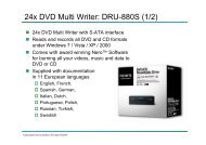 24x DVD Multi Writer: DRU-880S (1/2) - Sony Optiarc