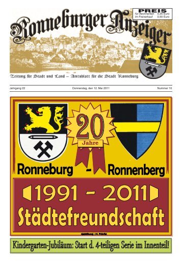 20 Jahre Städtefreundschaft Ronnenberg - Ronneburg 1991 2011