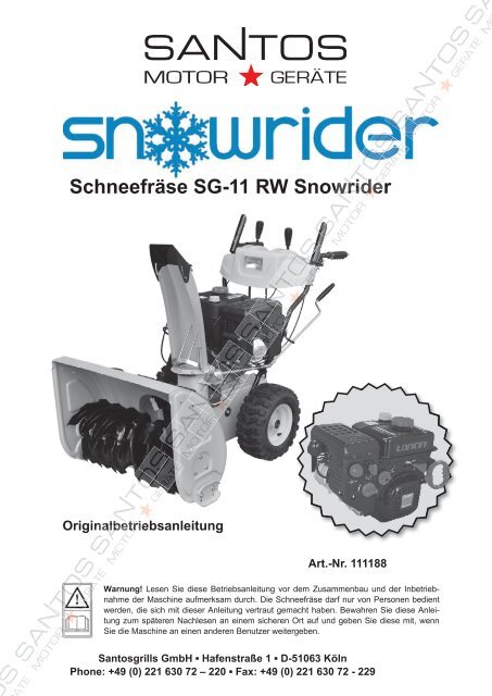 Schneefräse SG-11 RW Snowrider