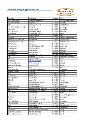 Adressen weegbruggen Duitsland - Poultry Plaza
