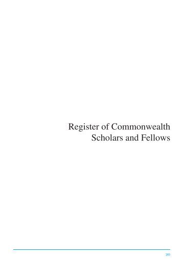 Register of Commonwealth Scholars and Fellows