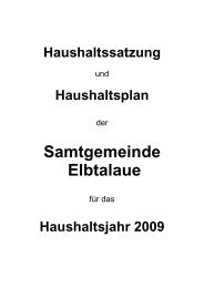 Haushaltspläne der Samtgemeinde Elbtalaue - komplett