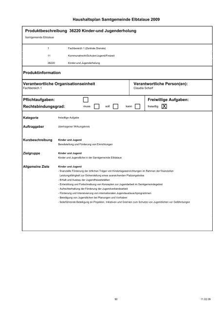 Haushaltspläne der Samtgemeinde Elbtalaue - komplett